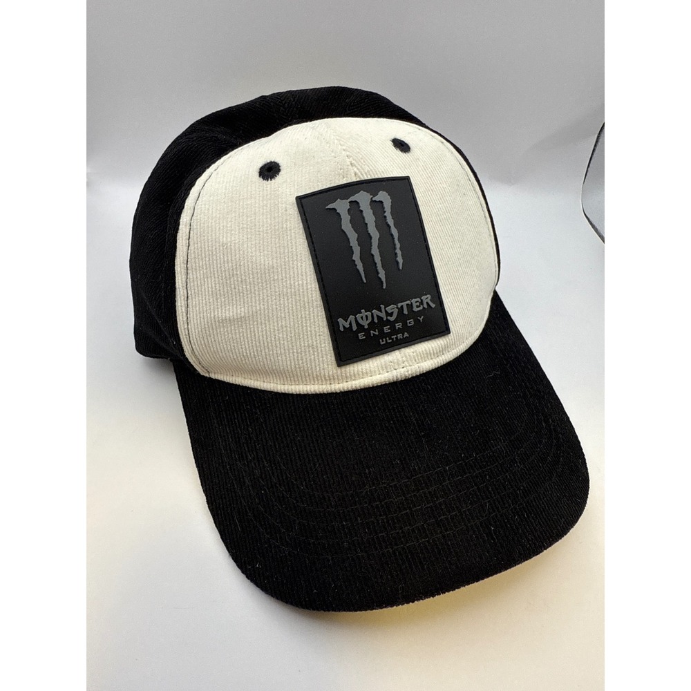 Monster Energy Ultra Corduroy Hat Black White Adjustable Baseball Cap RN161721